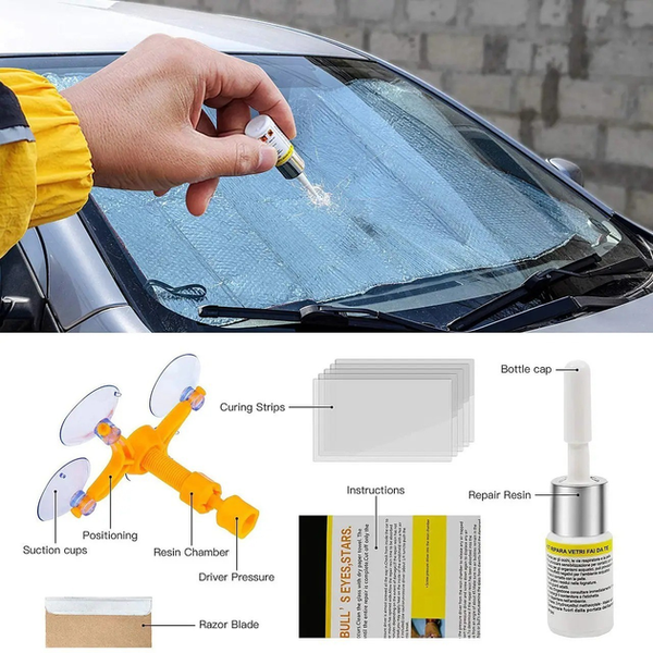 Комплект для ремонта лобового стекла "Windshield repair kit", набор для ремонта трещин лобового стекла (VS7005982) а0071 фото