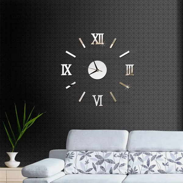 Большие настенные часы Horloge 3D DIY кварц 27/37/47 55 см ЗОЛОТО а0019 фото
