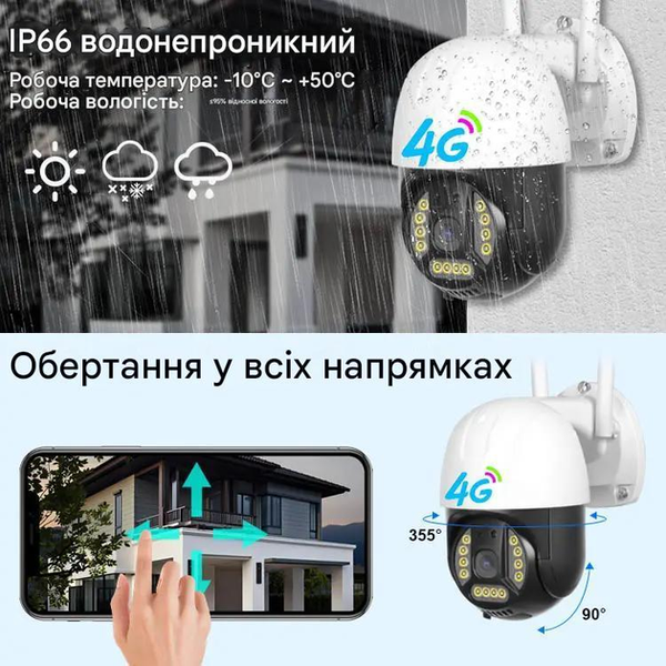 Уличная поворотная IP-камера GSM 4G C15X-H-4G. Программа &ndash; V380 Pro а0080 фото