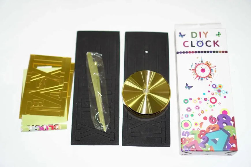Большие настенные часы Horloge 3D DIY кварц 27/37/47 55 см ЗОЛОТО а0019 фото