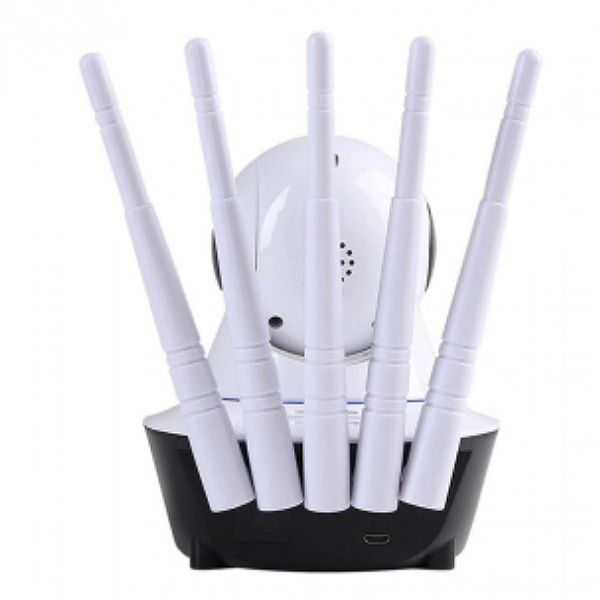 Бездротова поворотна камера WIFI IP360 Elite Lux EL-Q5 на 5 антен з датчиком руху та нічним баченням, біла а0083 фото