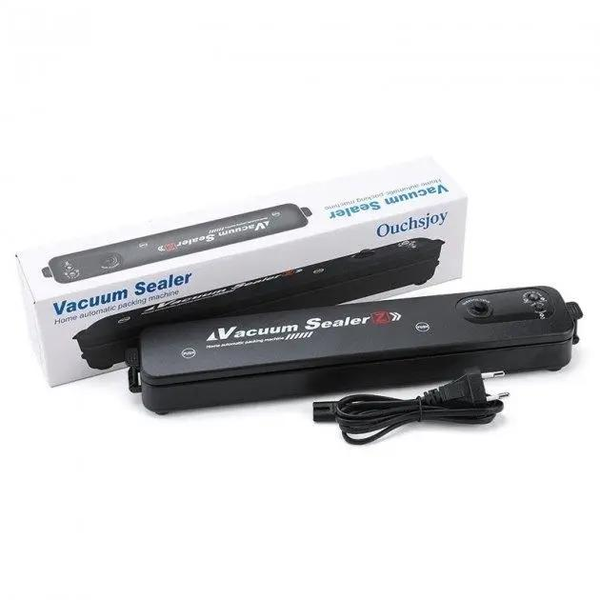 Вакууматор Vacuum Sealer вакуумный упаковщик для еды, бытовой вакууматор черный а0022 фото