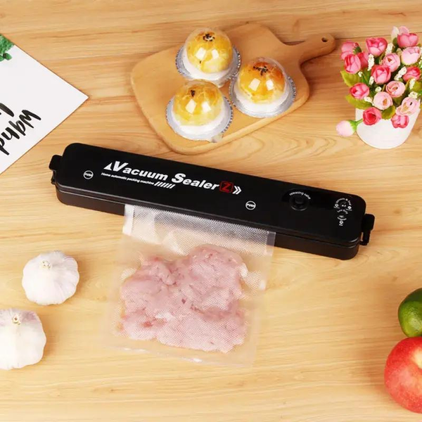 Вакууматор Vacuum Sealer вакуумный упаковщик для еды, бытовой вакууматор черный а0022 фото