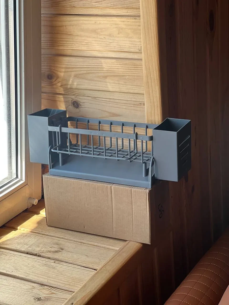 Органайзер для кухонної раковини Cloth rack AND LY-951 тримач для губок мила та миючих засобів, компактний аксесуар для кухні а0030 фото