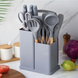 Набір кухонних речей 19 предметів Kitchen Set силіконові, з підставкою сірий (BLK-19) а0036 фото 1