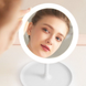Зеркало настольное с подсветкой LED для макияжа круглое (W8) белое а0049 фото 2
